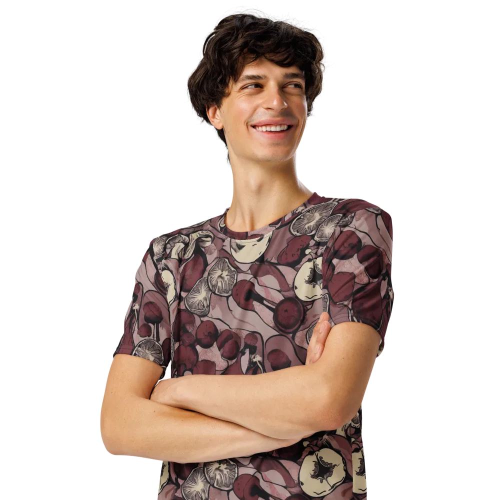 Pomegranate Nocturne on Men's Crew Neck T-Shirt — Left Front