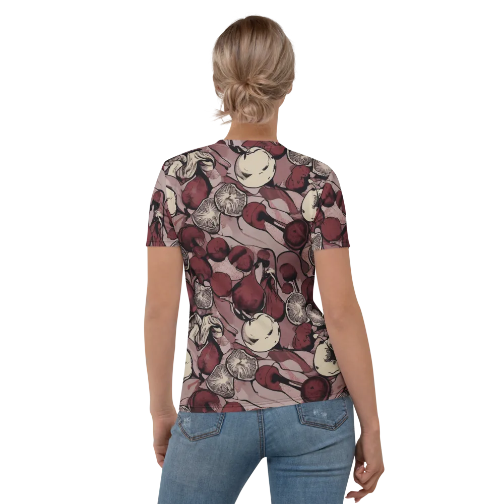 Pomegranate Nocturne on Women's Crew Neck T-Shirt — Back