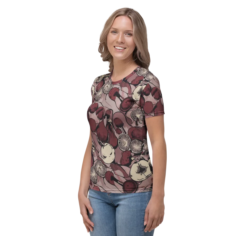 Pomegranate Nocturne on Women's Crew Neck T-Shirt — Left