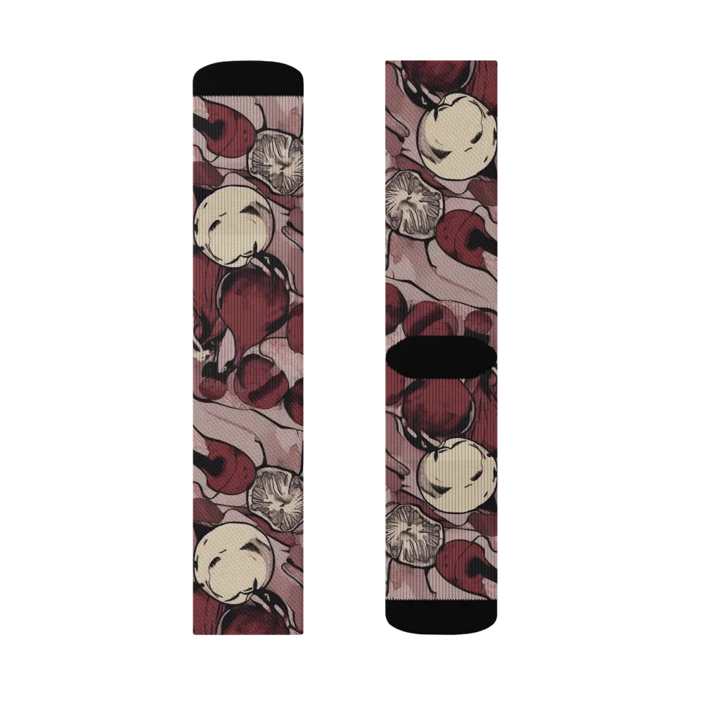 Pomegranate Nocturne on Socks — Right Sock