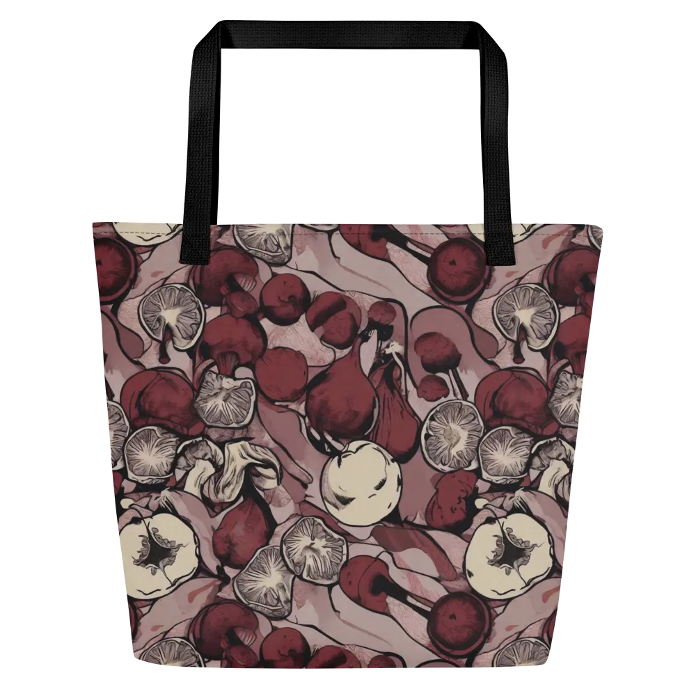 Pomegranate Nocturne on Large Tote Bag W/ Pocket — Front