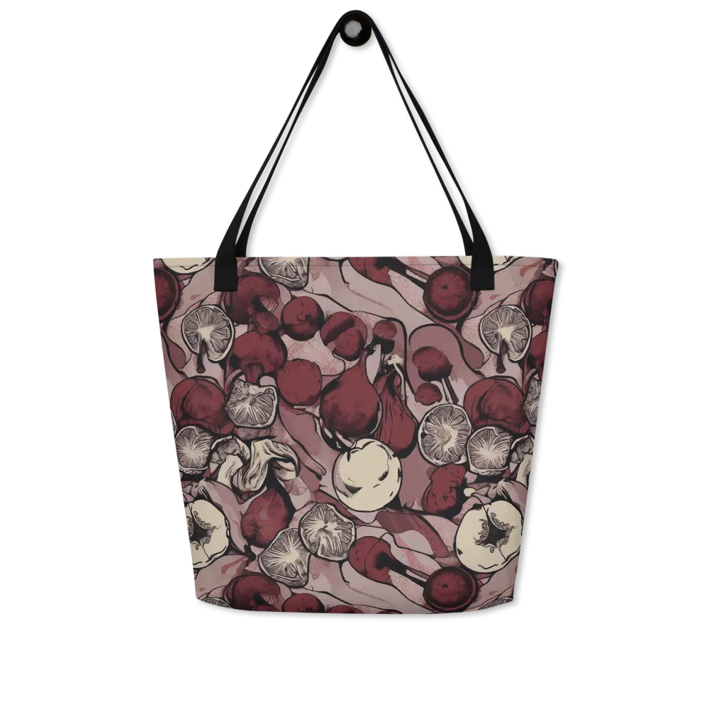 Pomegranate Nocturne on Large Tote Bag W/ Pocket — Front