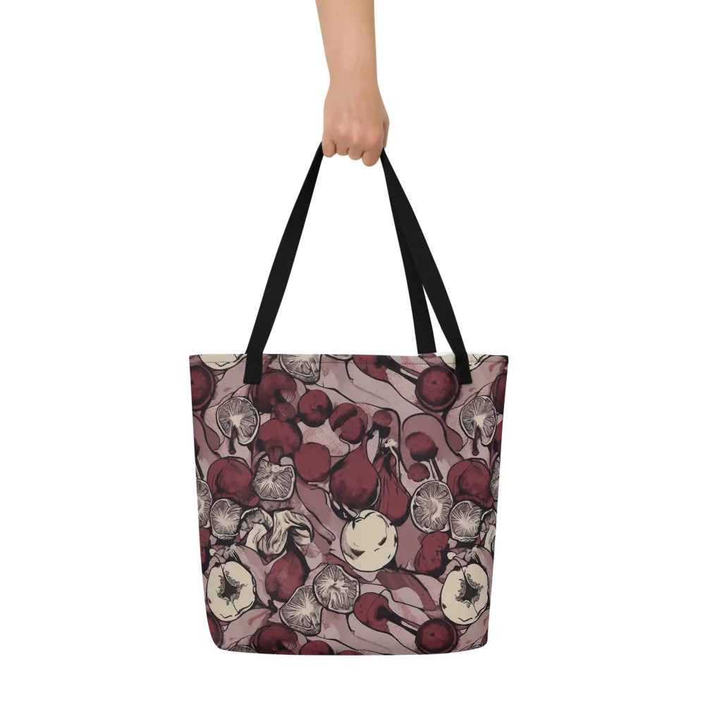 Pomegranate Nocturne on Large Tote Bag W/ Pocket — Front
