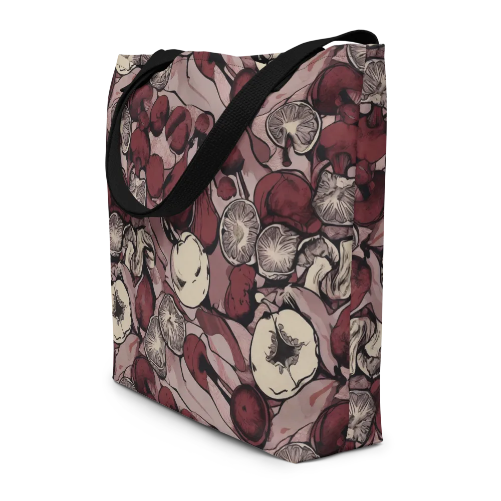 Pomegranate Nocturne on Large Tote Bag W/ Pocket — Front