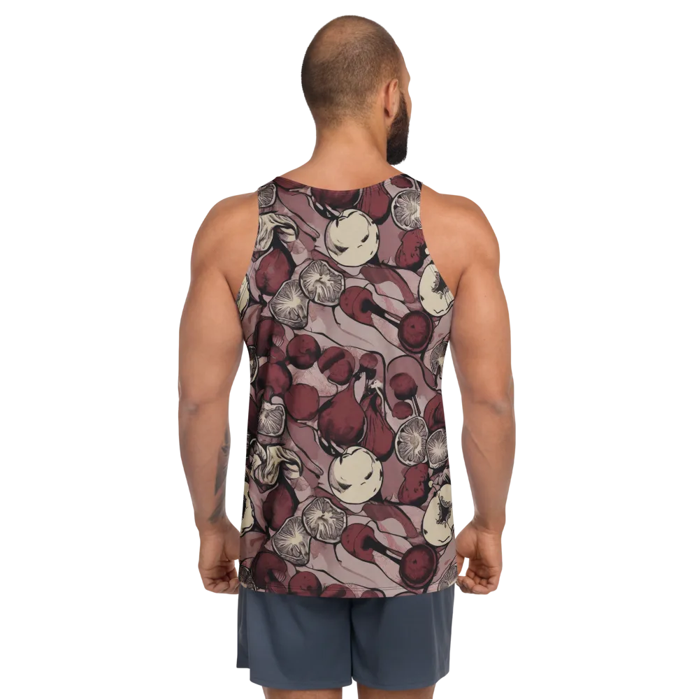 Pomegranate Nocturne on Men's Tank Top — Back