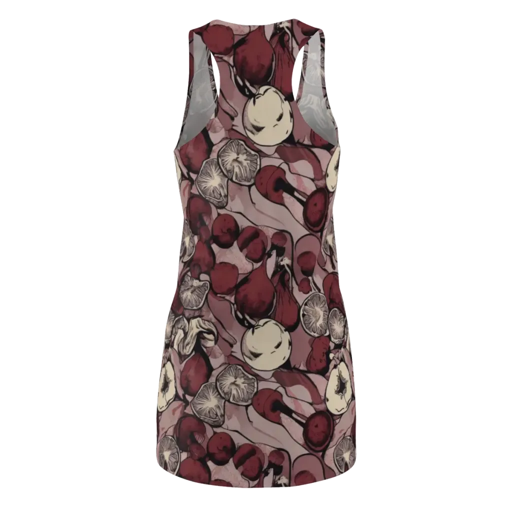 Pomegranate Nocturne on Racerback Dress — Back