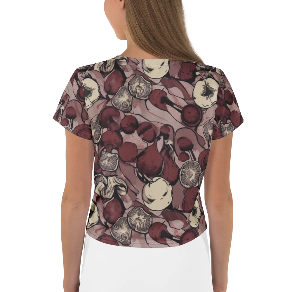 Pomegranate Nocturne on Crop Tee — Back