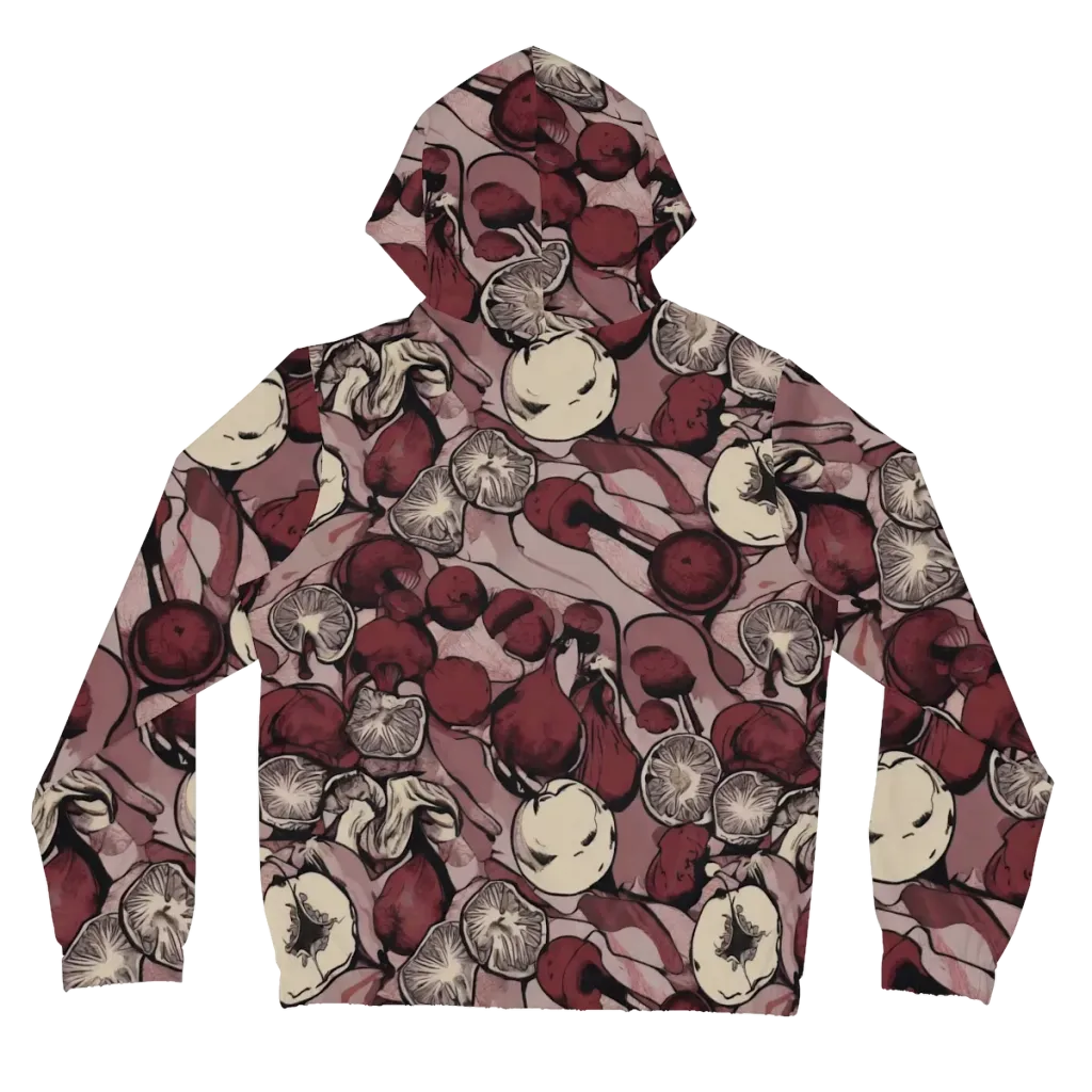 Pomegranate Nocturne on Women's Full-Zip Hoodie — Back
