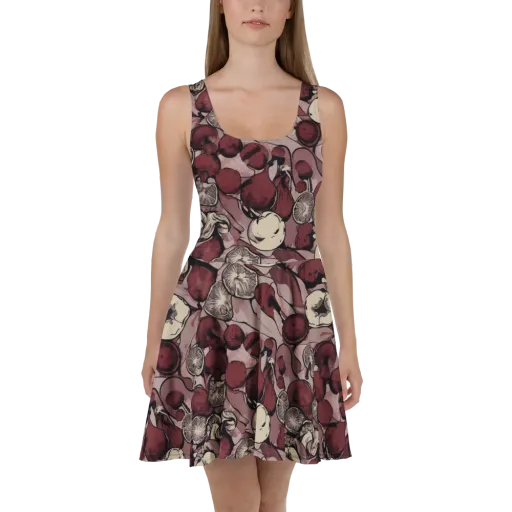 Pomegranate Nocturne on a Skater Dress