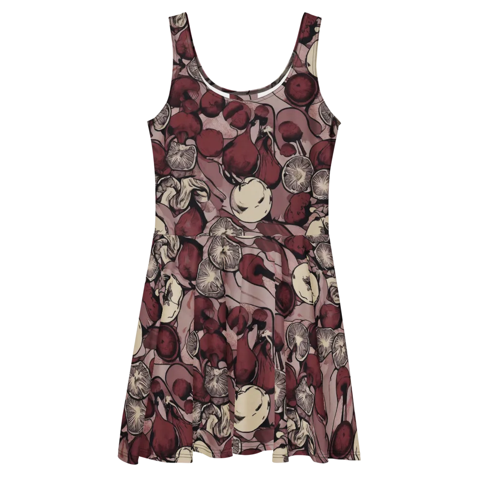 Pomegranate Nocturne on Skater Dress — Front