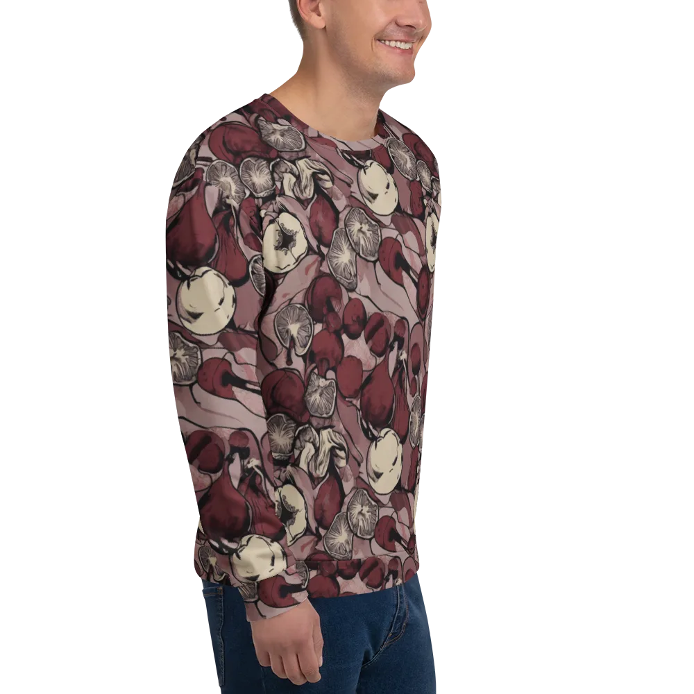 Pomegranate Nocturne on Sweatshirt — Right Front