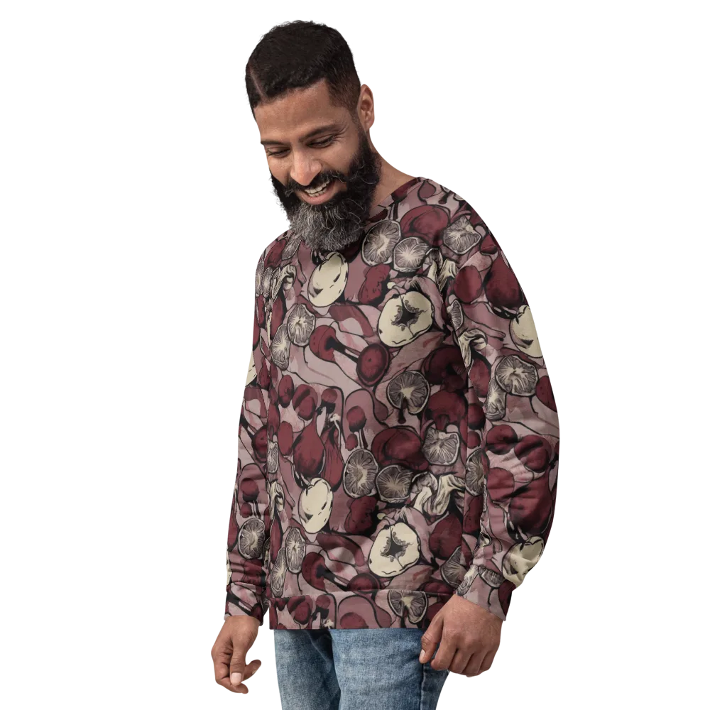 Pomegranate Nocturne on Sweatshirt — Left Front
