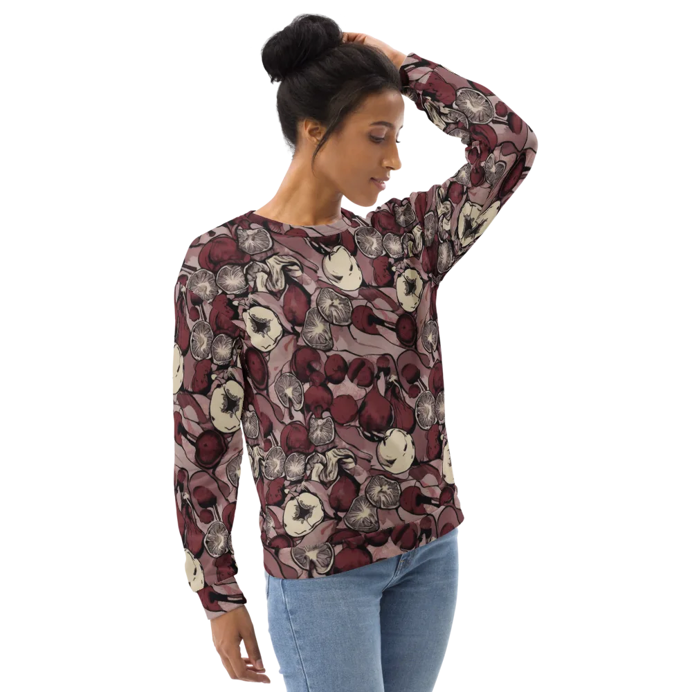 Pomegranate Nocturne on Sweatshirt — Right Front