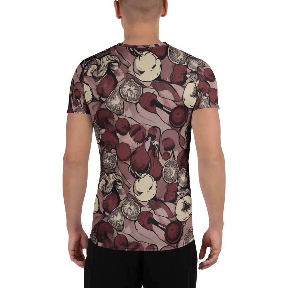 Pomegranate Nocturne on Men's Athletic T-Shirt — Back