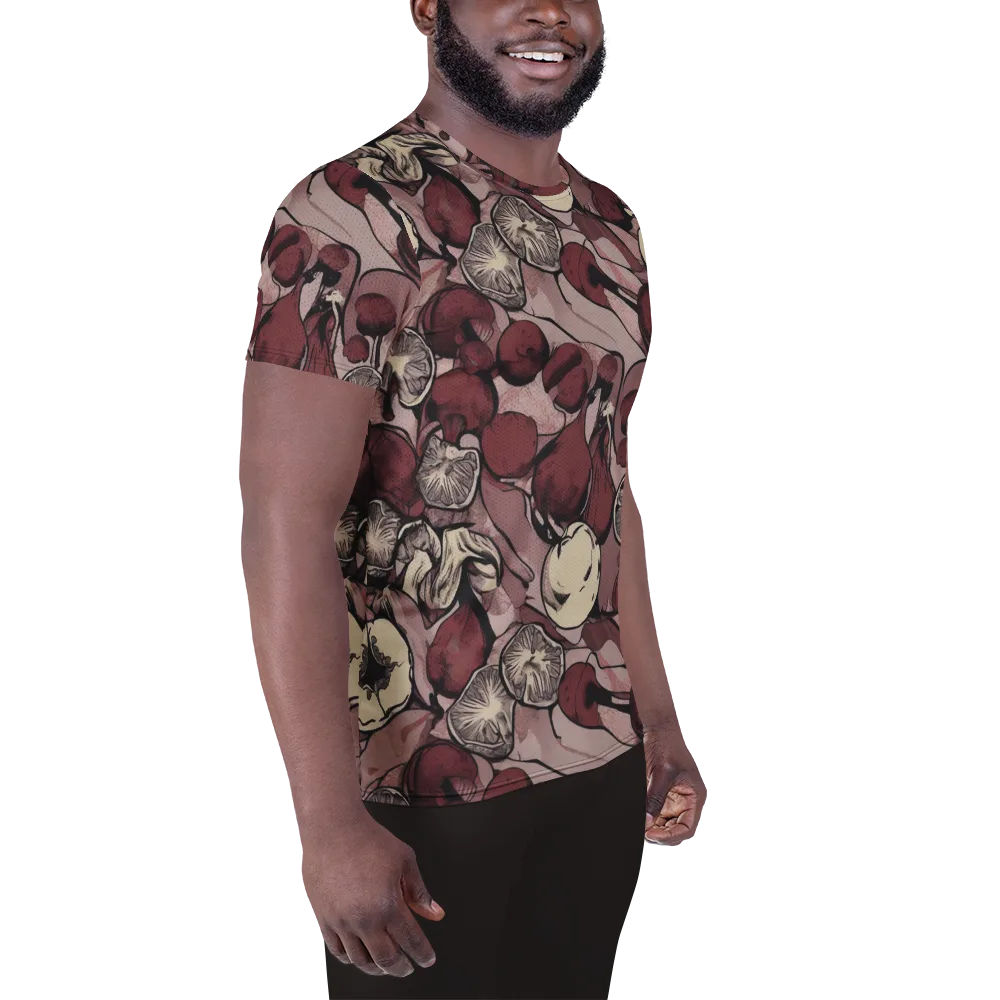 Pomegranate Nocturne on Men's Athletic T-Shirt — Right