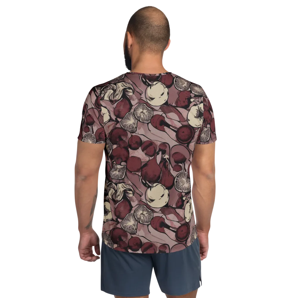 Pomegranate Nocturne on Men's Athletic T-Shirt — Back