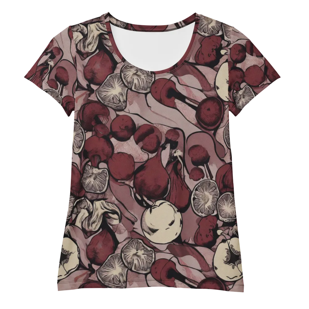 Pomegranate Nocturne on Women's Athletic T-Shirt — Front