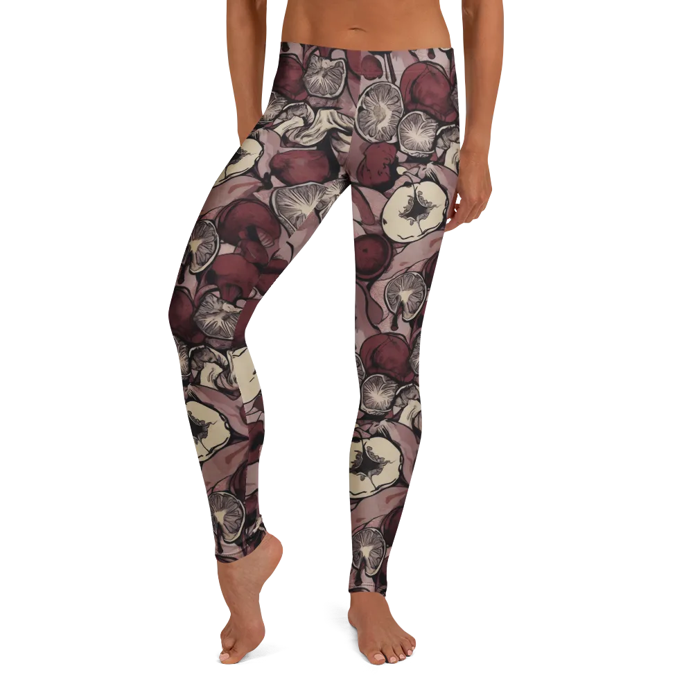 Pomegranate Nocturne on Leggings — Front