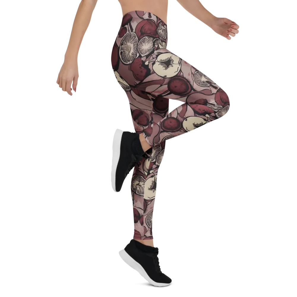 Pomegranate Nocturne on Leggings — Right