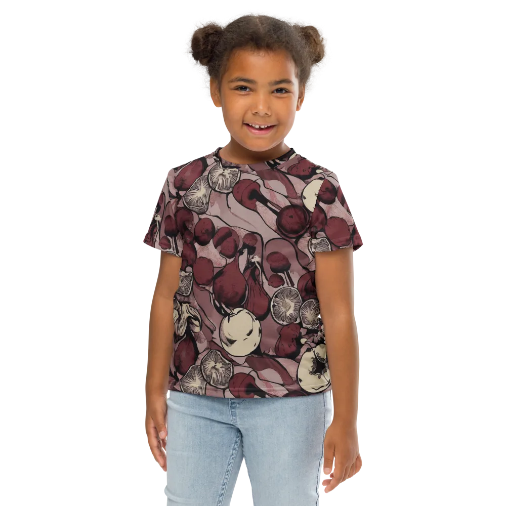 Pomegranate Nocturne on Kids Crew Neck T-Shirt — Front