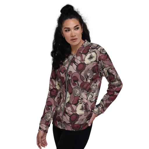 Pomegranate Nocturne on a Bomber Jacket