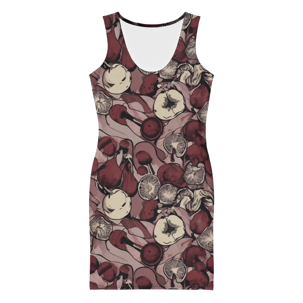 Pomegranate Nocturne on Bodycon Dress — Front