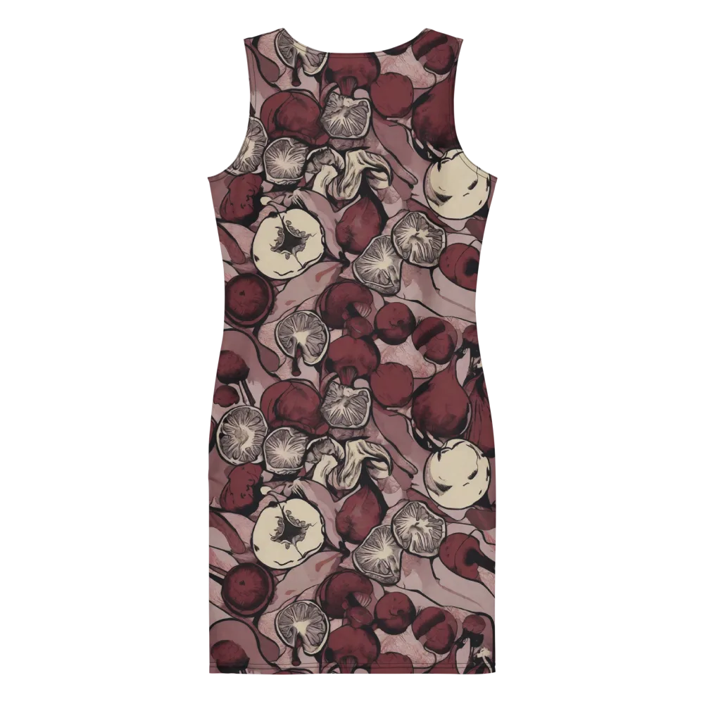 Pomegranate Nocturne on Bodycon Dress — Back