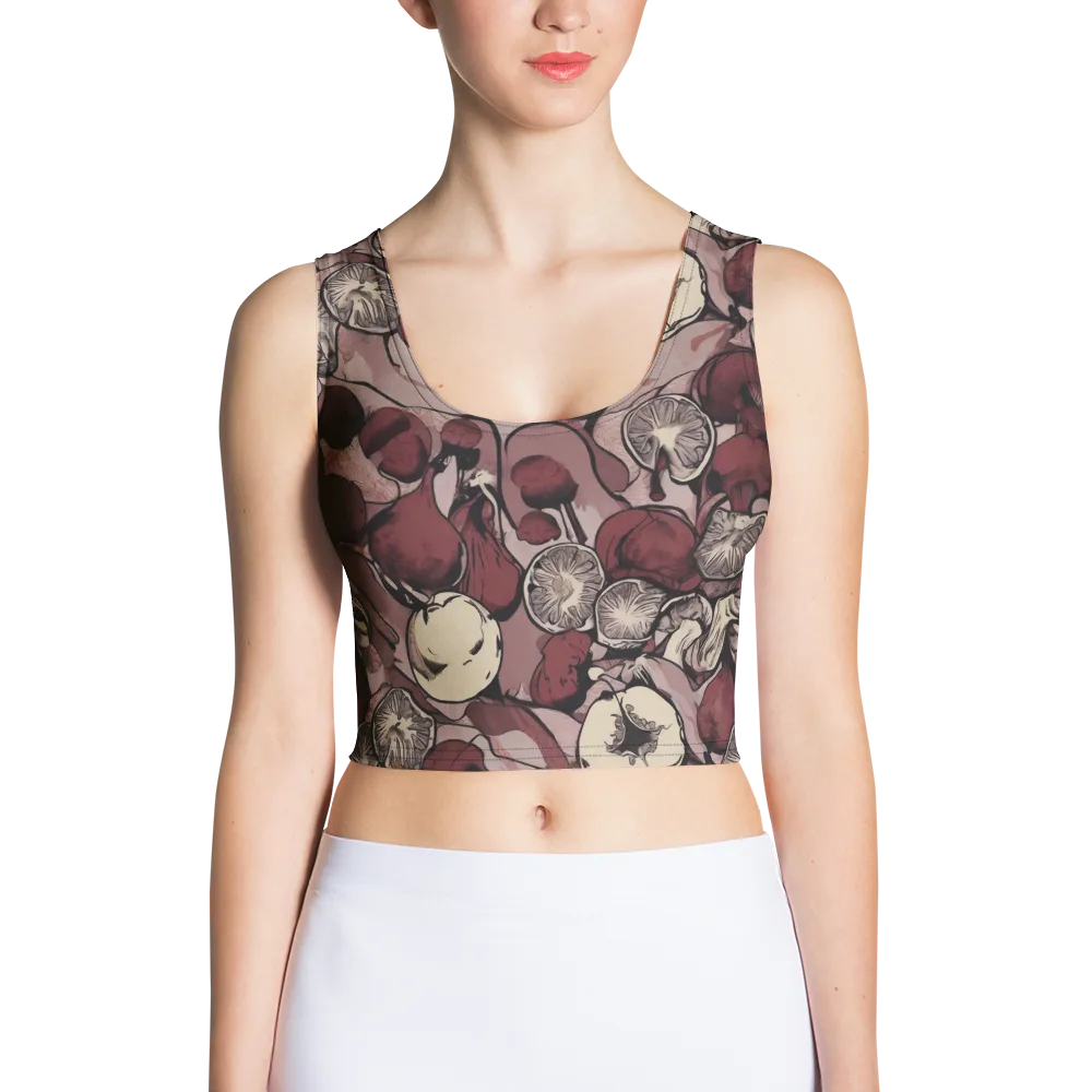 Pomegranate Nocturne on Crop Top — Front