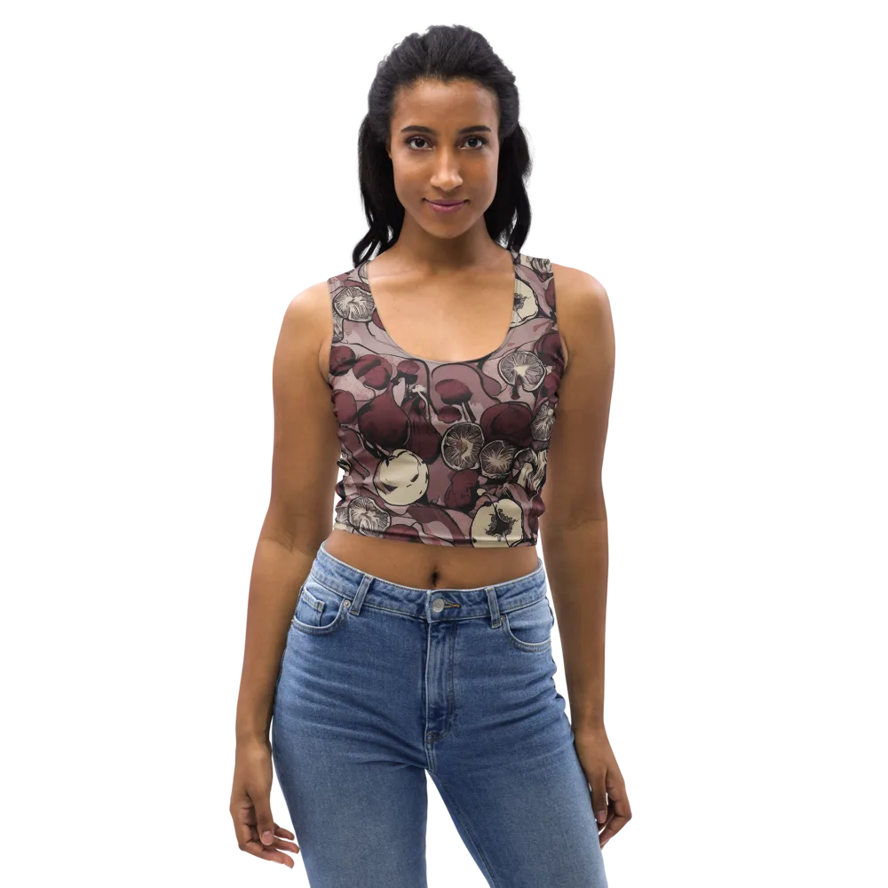 Pomegranate Nocturne on Crop Top — Front