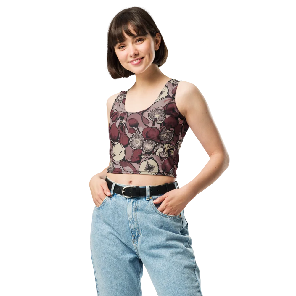 Pomegranate Nocturne on Crop Top — Front