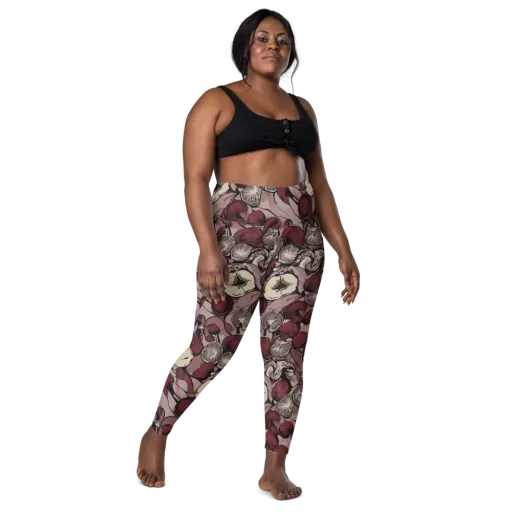 Pomegranate Nocturne on a Leggings with Pockets