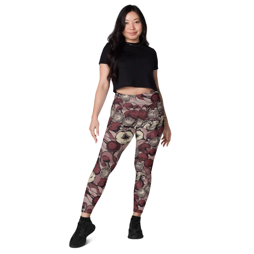 Pomegranate Nocturne on Leggings with Pockets — Front