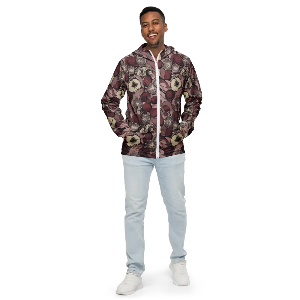 Pomegranate Nocturne on Men's Windbreaker — Front
