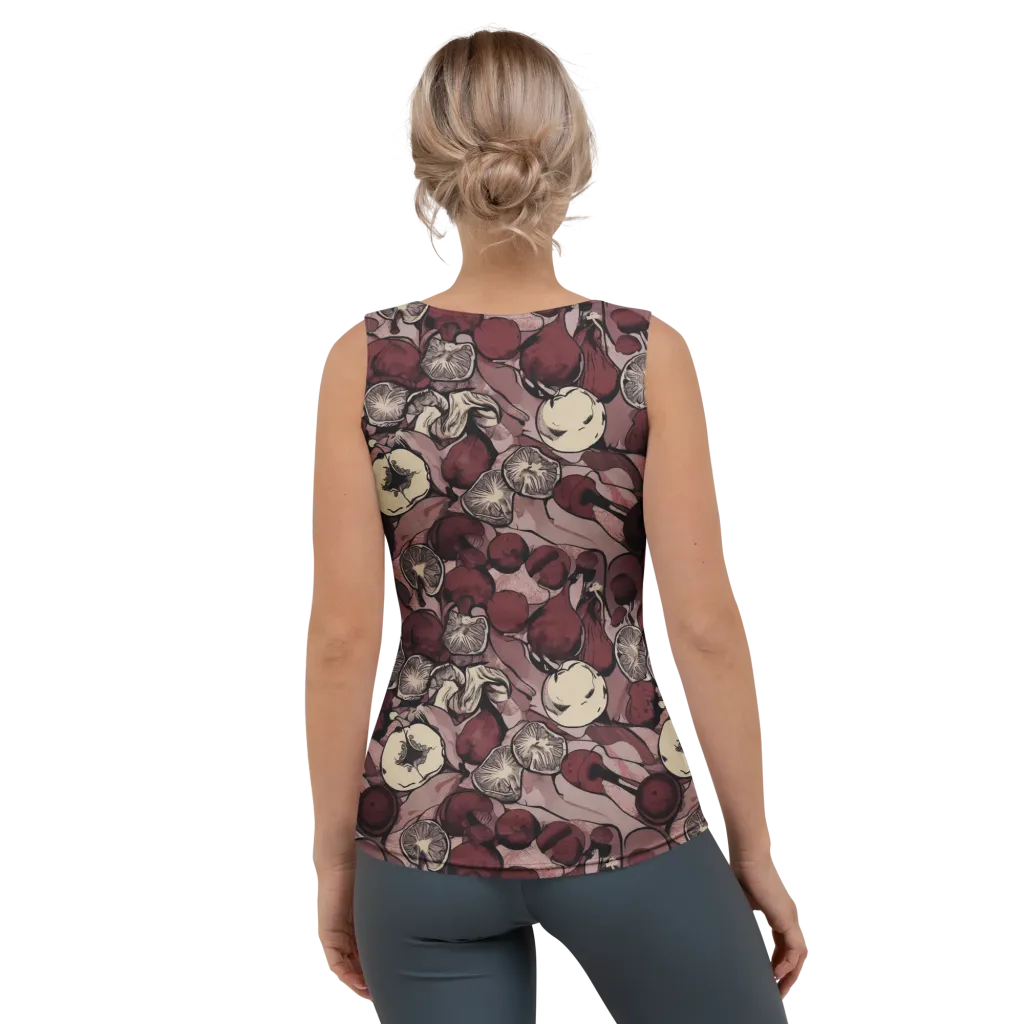 Pomegranate Nocturne on Women's Tank Top — Back