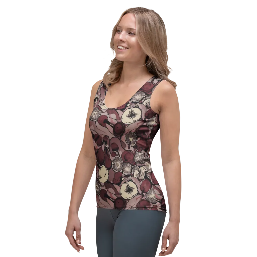 Pomegranate Nocturne on Women's Tank Top — Left Front