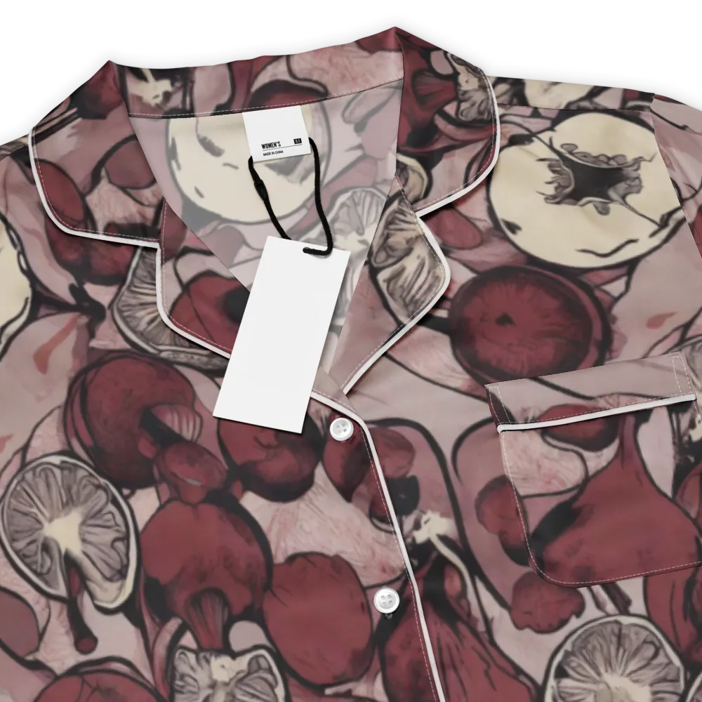 Pomegranate Nocturne on Women's Short Sleeve Pajama Top — Product details