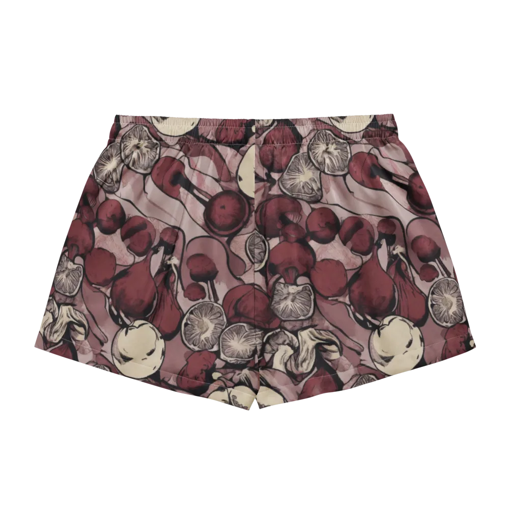 Pomegranate Nocturne on Women's Pajama Shorts — Back