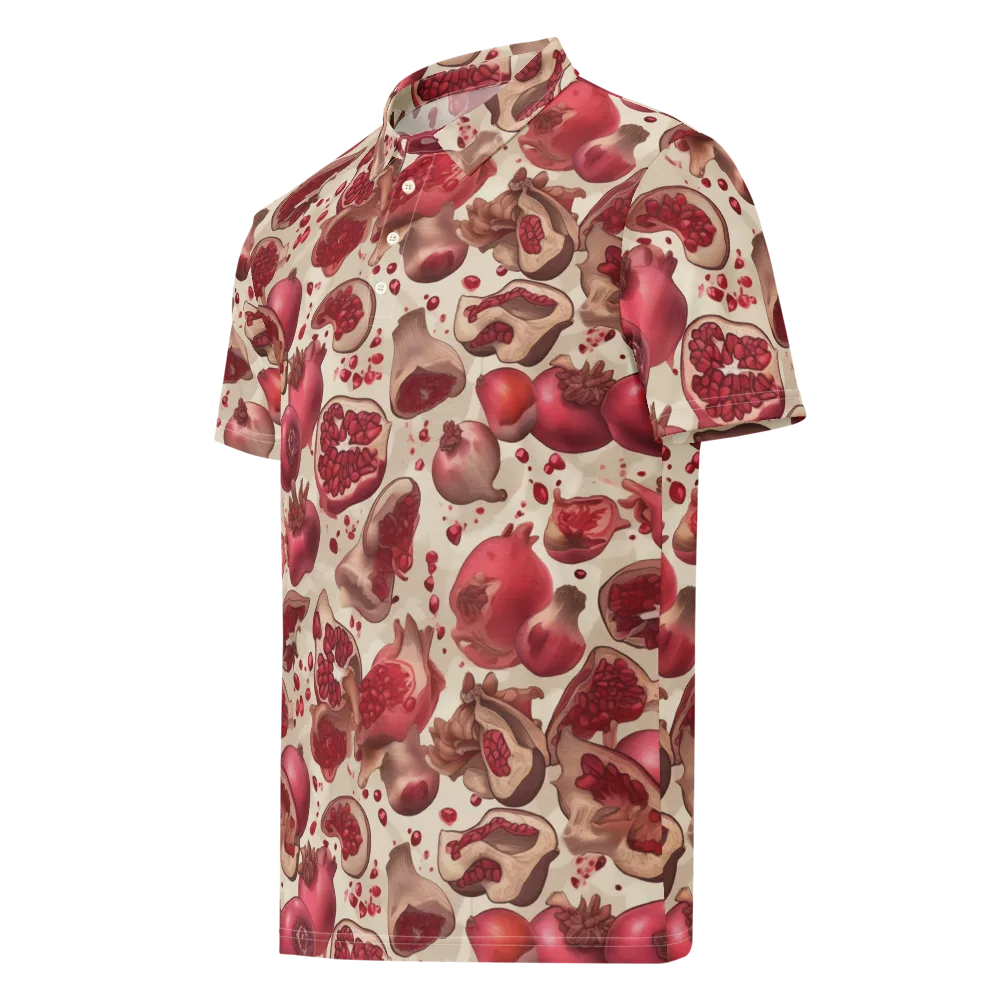Pomegranate Atelier on Men's Slim Fit Polo Shirt — Left Front