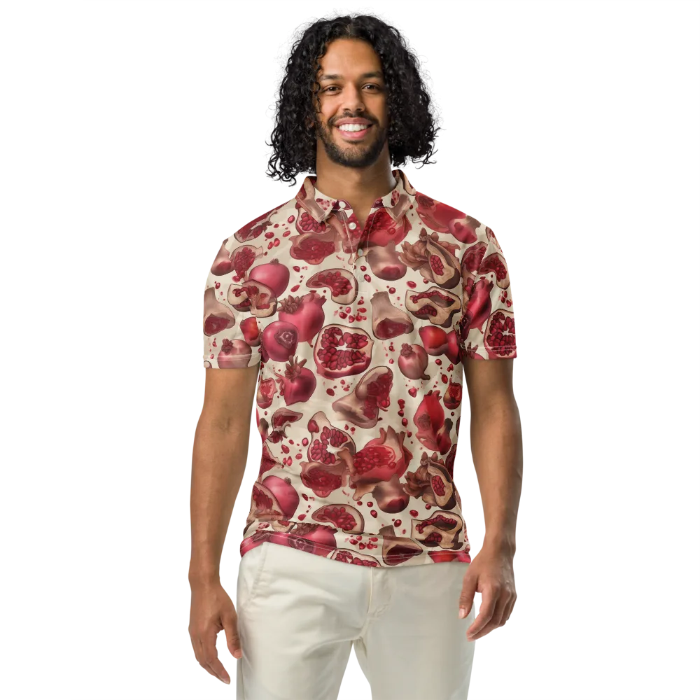 Pomegranate Atelier on Men's Slim Fit Polo Shirt — Front