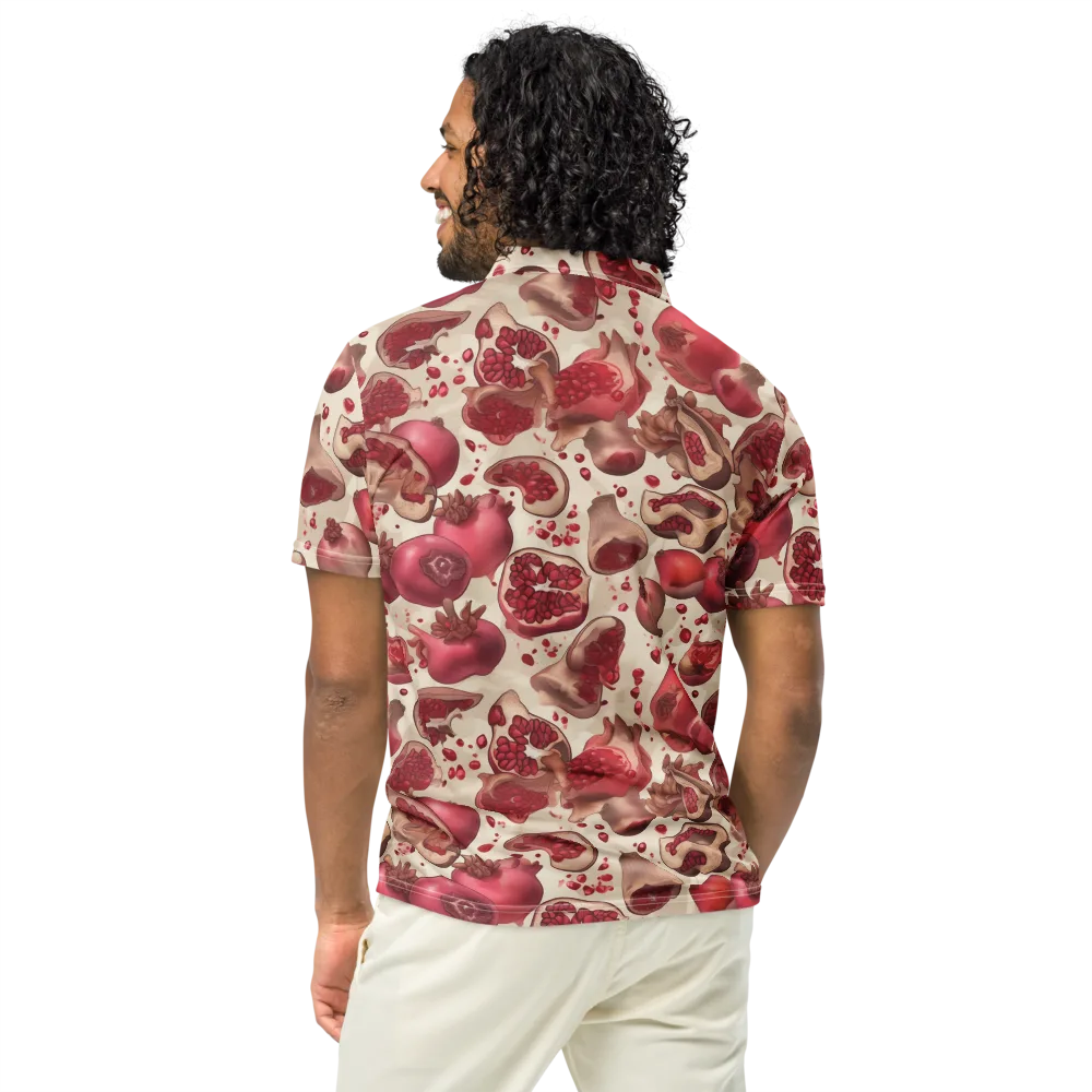 Pomegranate Atelier on Men's Slim Fit Polo Shirt — Back