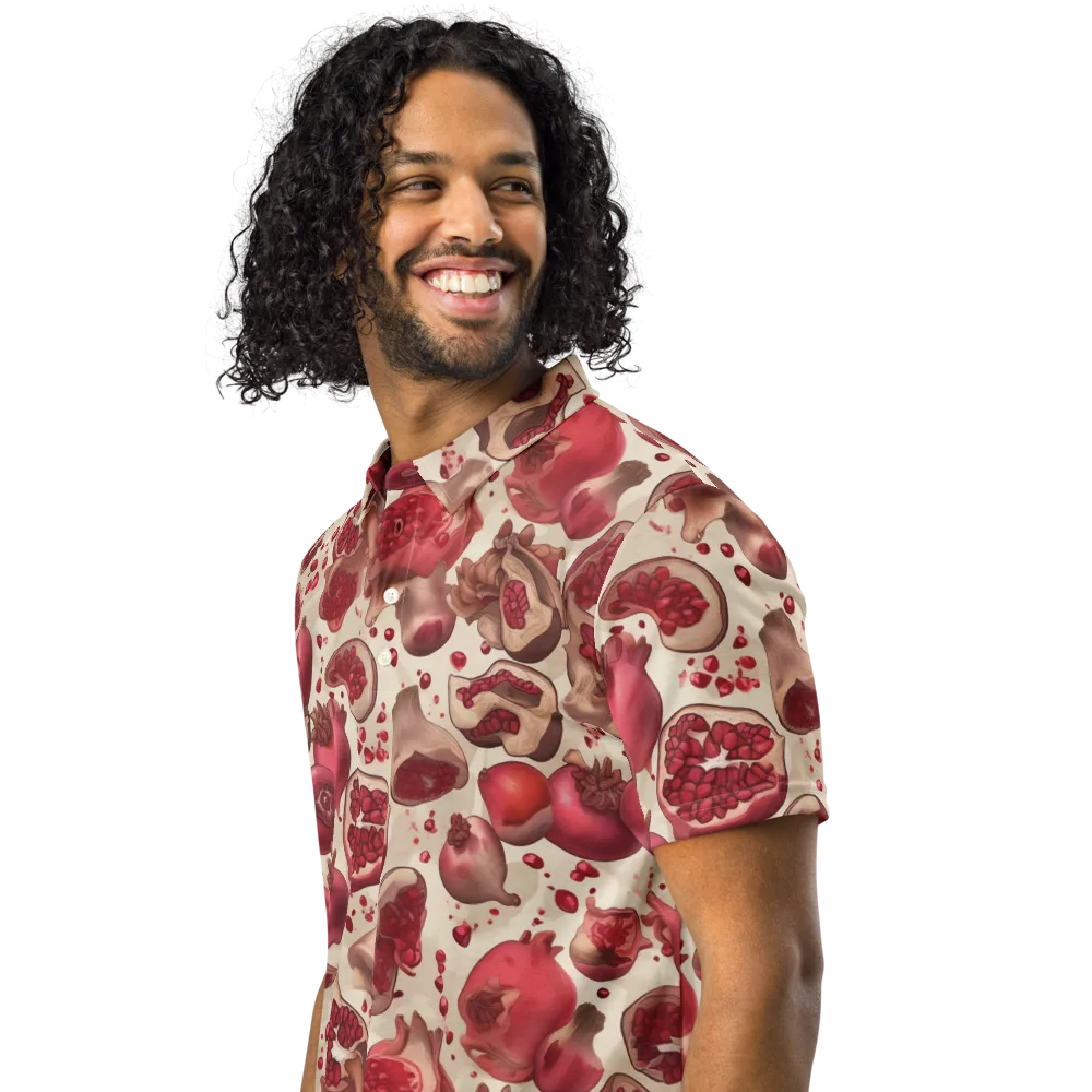 Pomegranate Atelier on Men's Slim Fit Polo Shirt — Left Front