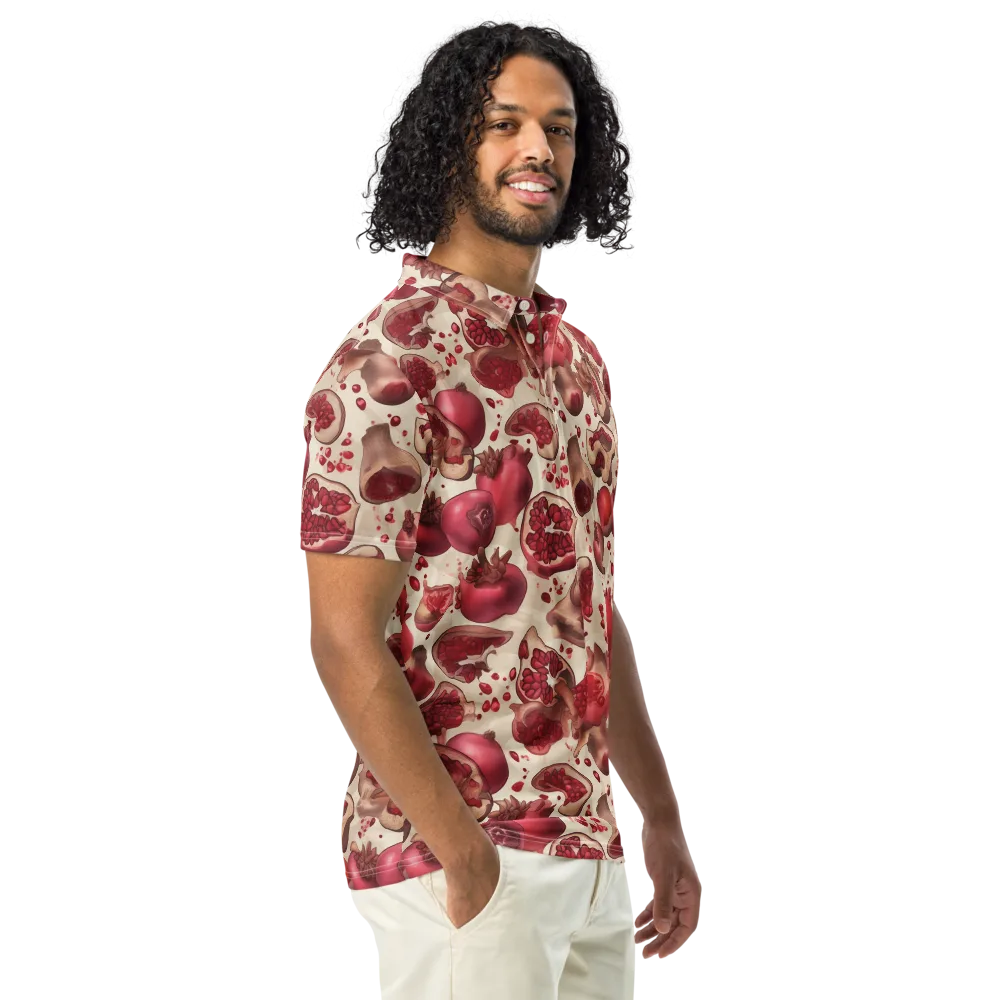 Pomegranate Atelier on Men's Slim Fit Polo Shirt — Right Front