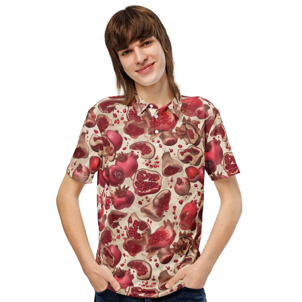 Pomegranate Atelier on Men's Slim Fit Polo Shirt — Front