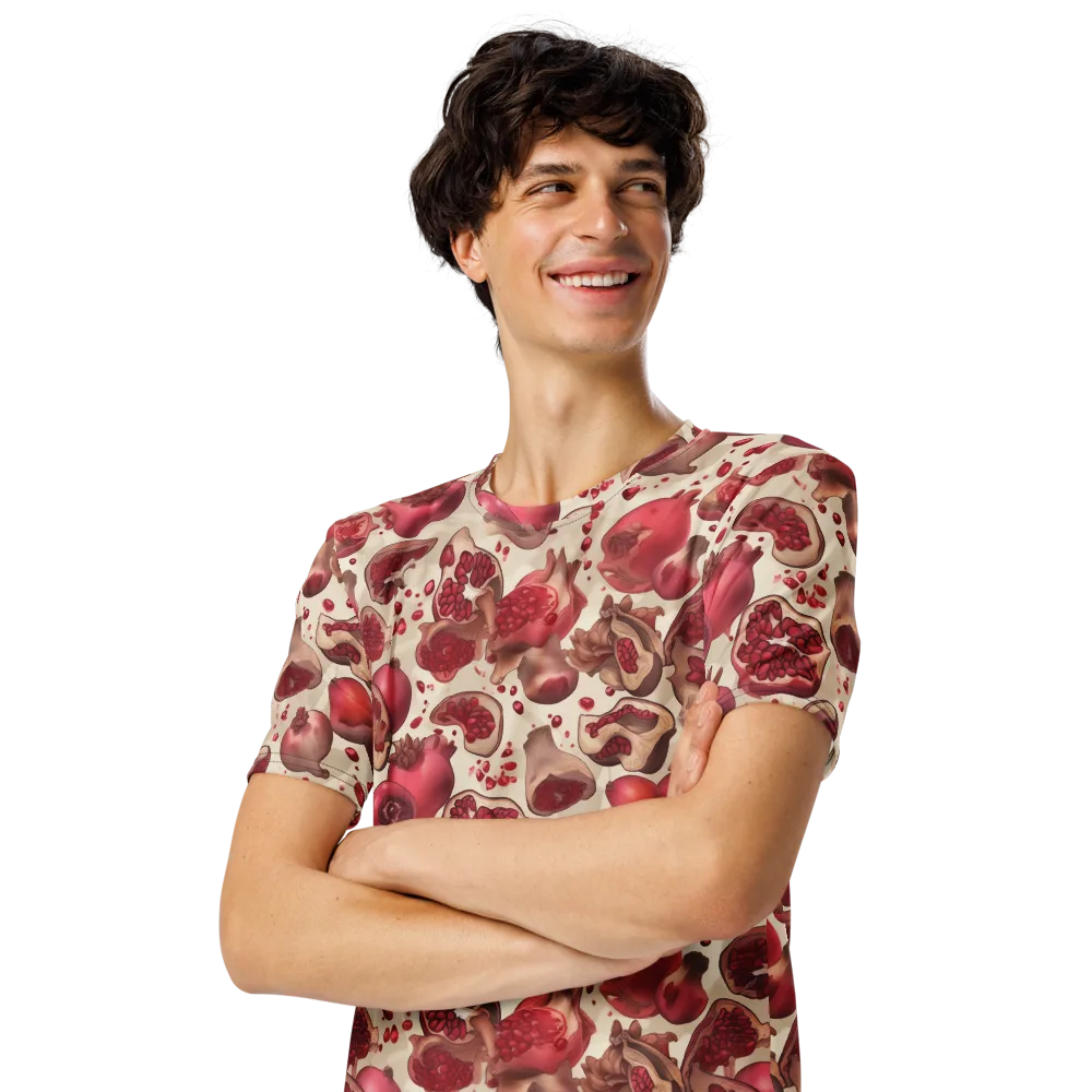 Pomegranate Atelier on Men's Crew Neck T-Shirt — Left Front