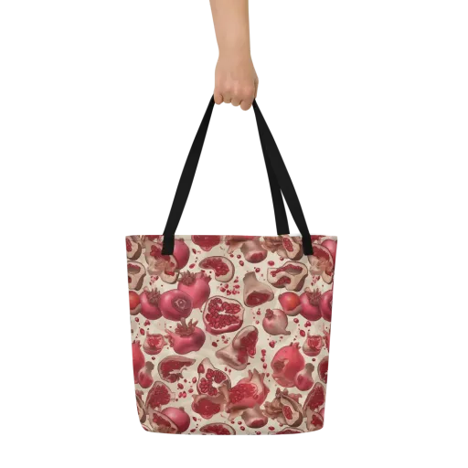 Pomegranate Atelier on a Large Tote Bag W/ Pocket