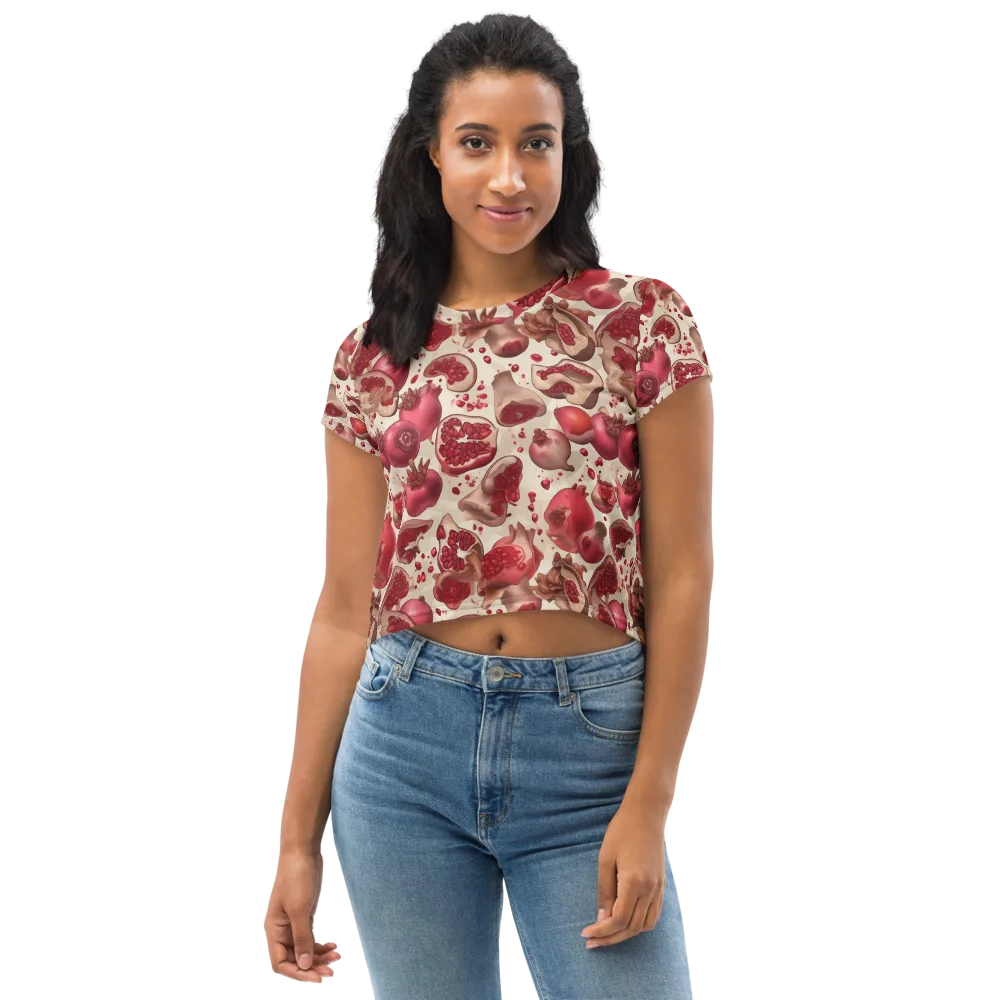 Pomegranate Atelier on Crop Tee — Front