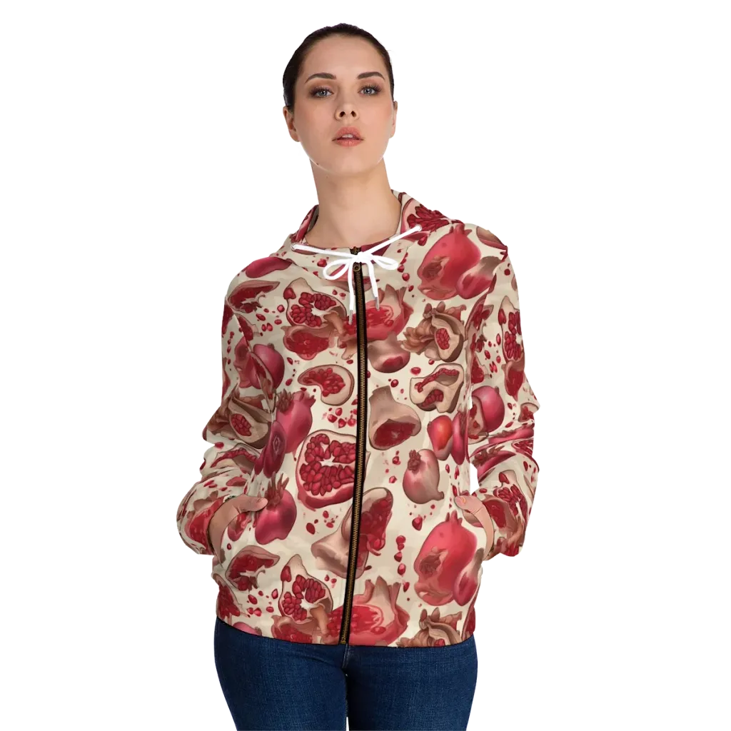 Pomegranate Atelier on Women's Full-Zip Hoodie — Front On Person