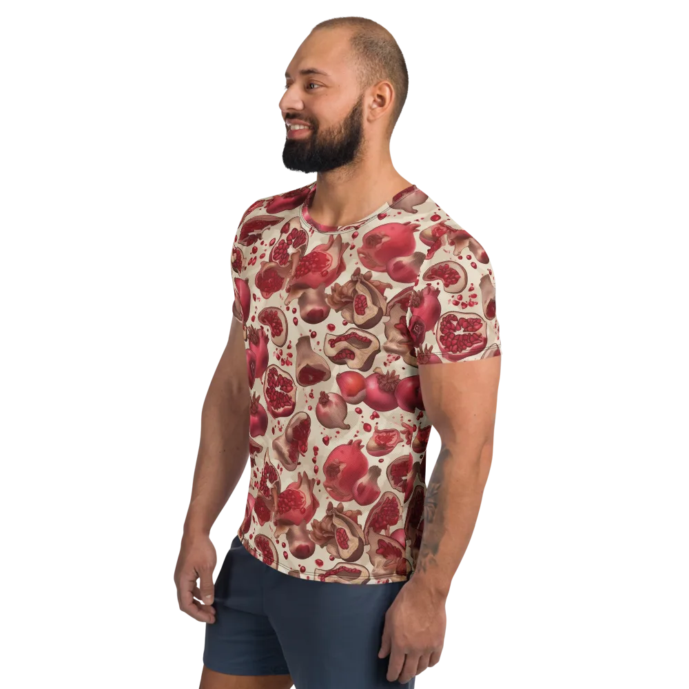 Pomegranate Atelier on Men's Athletic T-Shirt — Left