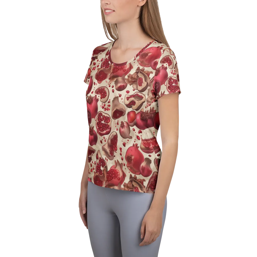 Pomegranate Atelier on Women's Athletic T-Shirt — Left