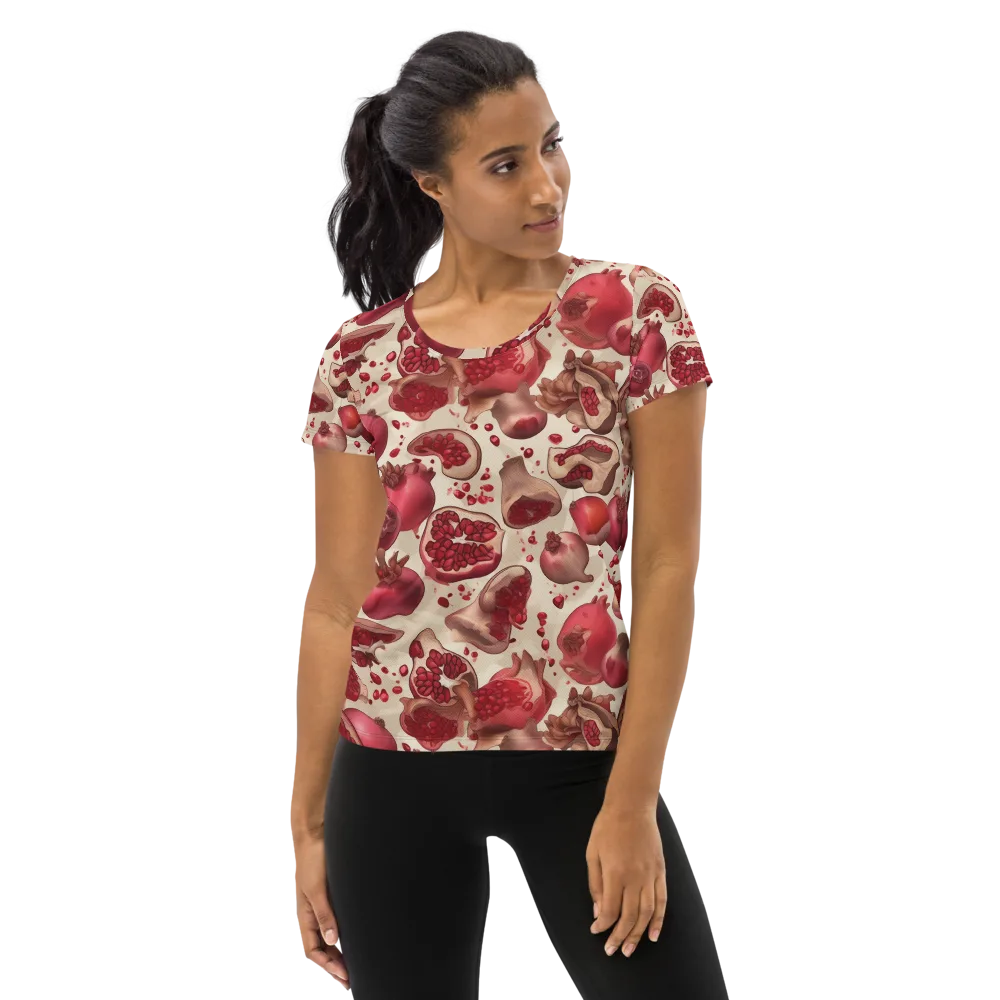 Pomegranate Atelier on Women's Athletic T-Shirt — Front